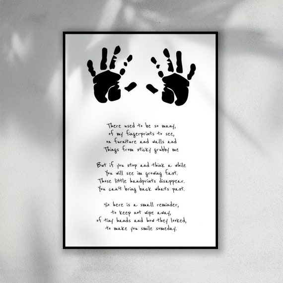 Poeme Imprimable Dempreinte De Main De Bebe Cadeau De Etsy