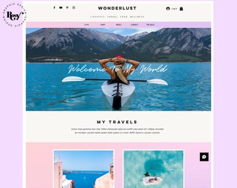 Wix Website Template, Blog theme Design | Blogger Profile, Website Design, Pink Theme, Small Business