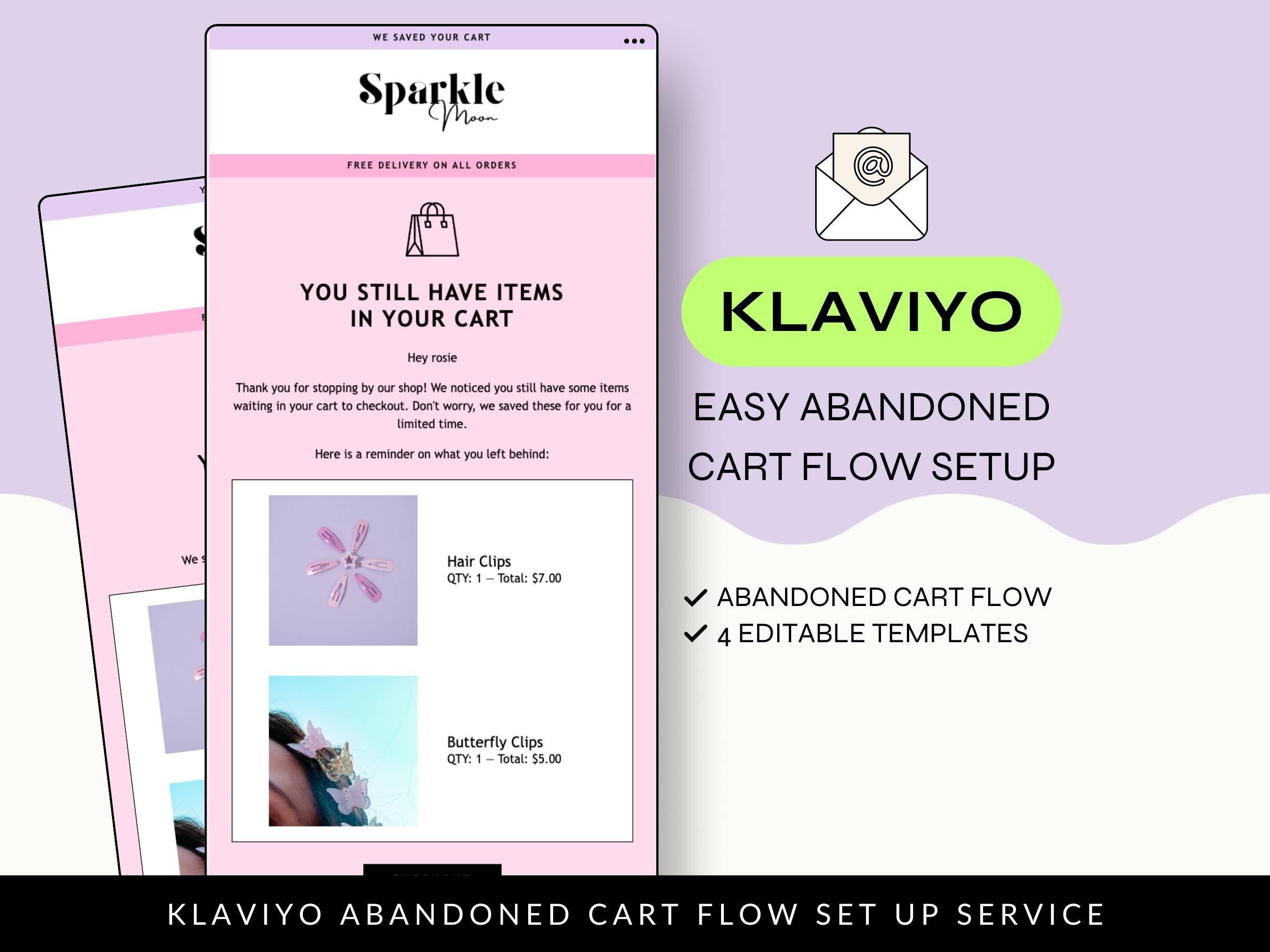 Klaviyo Abandoned Cart Email Template: Pink Design, Quick Setup