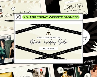 Website Banners, Editable Canva Templates (7 Designs), Black Friday