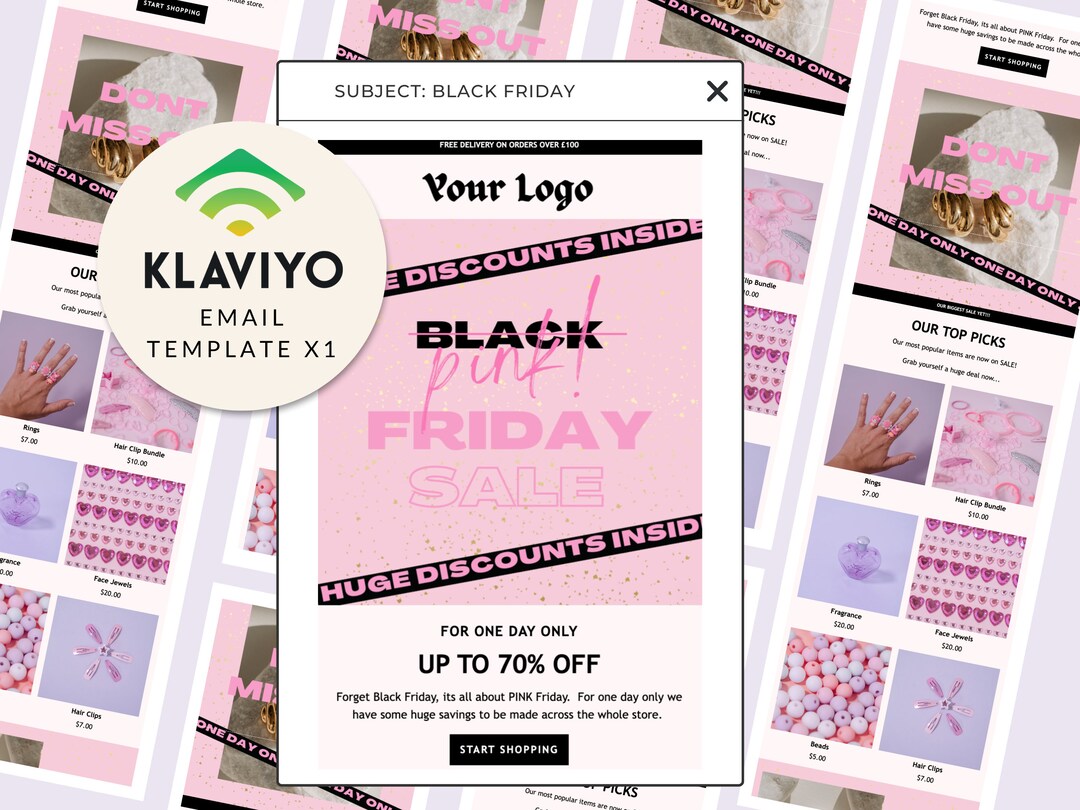 Black Friday Sale Klaviyo Email Newsletter Pink (Download Now) Etsy