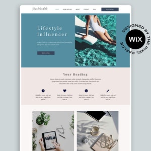 Wix Website Theme, Services, Business Website Design | Blue Feminine Template, Small Business, Make up, Fashion, Cosmetics, Custom,Editable