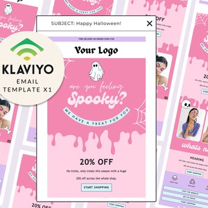 Halloween Klaviyo Email Newsletter Pink Klaviyo Email Template, Editable Email Template, Email Marketing Design, Y2K