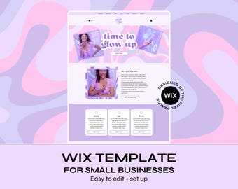 Y2K Wix Website Template: Pink Purple Girly Design, Canva Banners