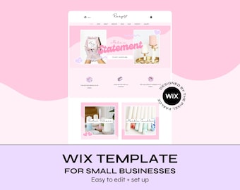 Pink Retro Wix Website Template: Logo, Banners, Promos - Canva Editable