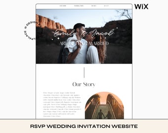 Wedding Website, Wedding invitation, Wix RSVP Wedding Template, Paperless Wedding Invite, Online wedding invitation, Wedding Website