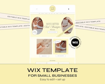 Butter Yellow Wix Website Template: Pilates, Yoga, Fitness (Canva Banners Included)