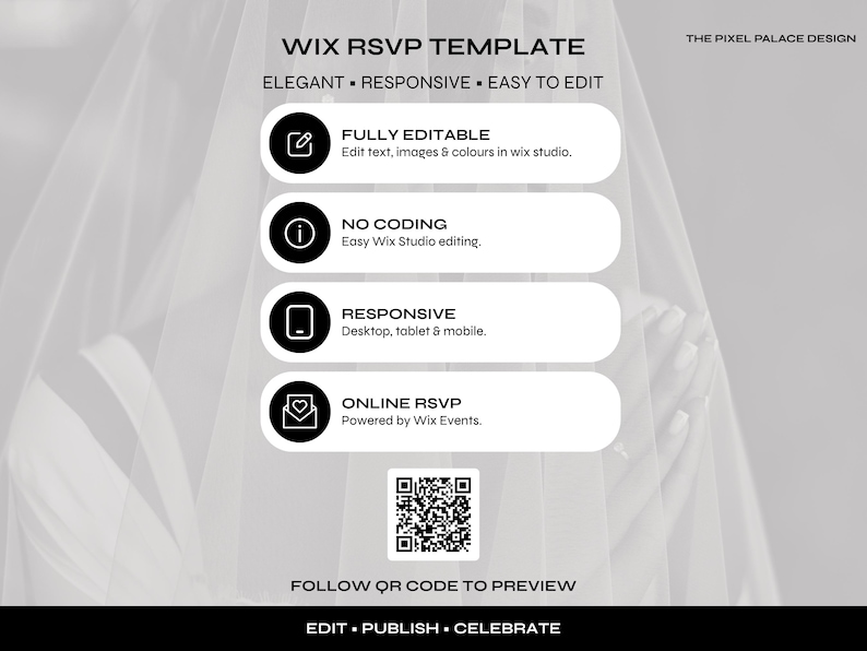 Convite de casamento digital | Modelo de site Wix RSVP imagem 2