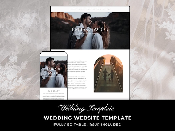 Digital wedding invitation | Wix RSVP Website Template
