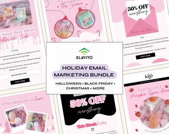 Klaviyo Holiday Email Marketing Templates Bundle: Christmas, Black Friday, Halloween, Fall, New Years,Seasonal Email Designs, Autumn