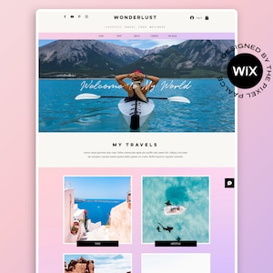 Wix Website Template, Blog theme Design | Blogger Profile, Website Design, Pink Theme, Small Business