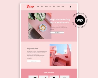 Pink Theme Wix Website Template: Business & Ecommerce Design