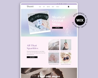 Holographic Wix Website Template: Crystal Shop Theme