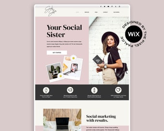 Pink Social Media Wix Website Template: Small Business Theme