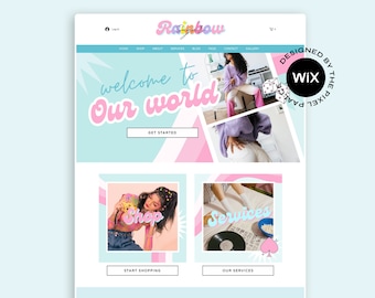 Wix Website Template Theme, Retro Website Design including Logo, Banners and Promos. Services and Shopping Website, Canva Banners