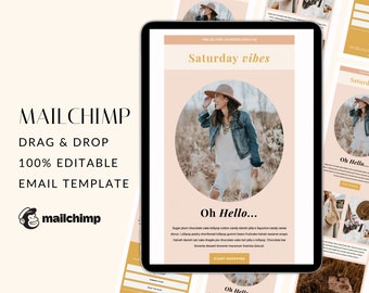 Newsletter Template Mailchimp Email Template, Editable Email Template, Email Marketing Design, Editable Email Campaign, Boho