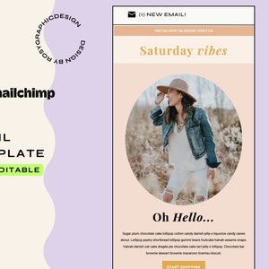 Newsletter Template Mailchimp Email Template, Editable Email Template, Email Marketing Design, Editable Email Campaign, Boho