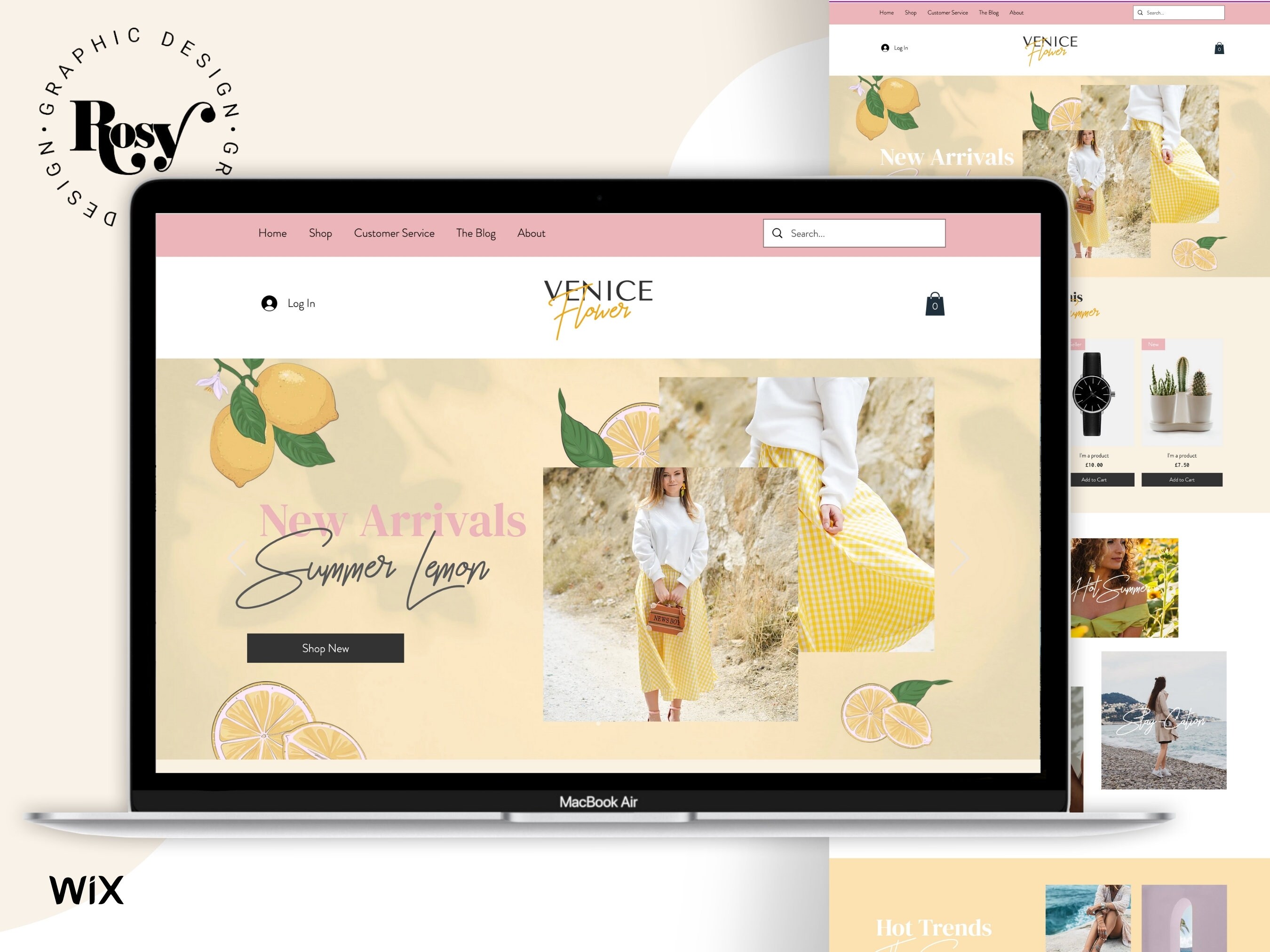 Wix Template Wix Shopping Website Lemon Design Etsy UK