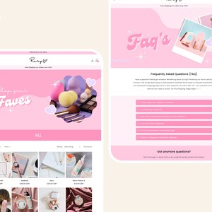 Shopify Theme, Website Template, Pink, Premade Design, Service. Using ...