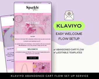 Welcome Email Templates using Klaviyo, Klaviyo Automated Flow, Thank you for singing up klaviyo flow.