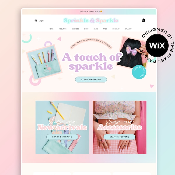 Wix Website, Wix Template, Theme, kawaii, Website Design including Logo, Website Banners. Services and Shopping Website, Canva Banners