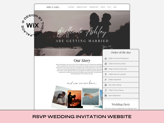 Wix Wedding RSVP Website Template: Simple Digital Invitation
