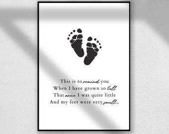 Baby Footprint Poem - DIY baby gift baby shower foot print wall art poem kids nursery printable footprint special gift new mums family decor