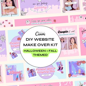 Banners for Halloween, Autumn, Fall, Website Banner Set, Complete Website Refresh Kit, Perfect for Shopify, Wix,