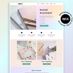 Wix Template, Services Website Design, Pastel Rainbow Theme |  Small Business, Make up, Fashion, Cosmetics,  Fully Editable