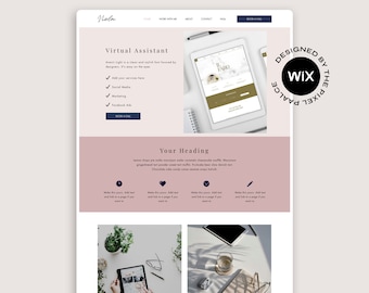 Feminine Wix Website Theme: Pink & Blue Business Template