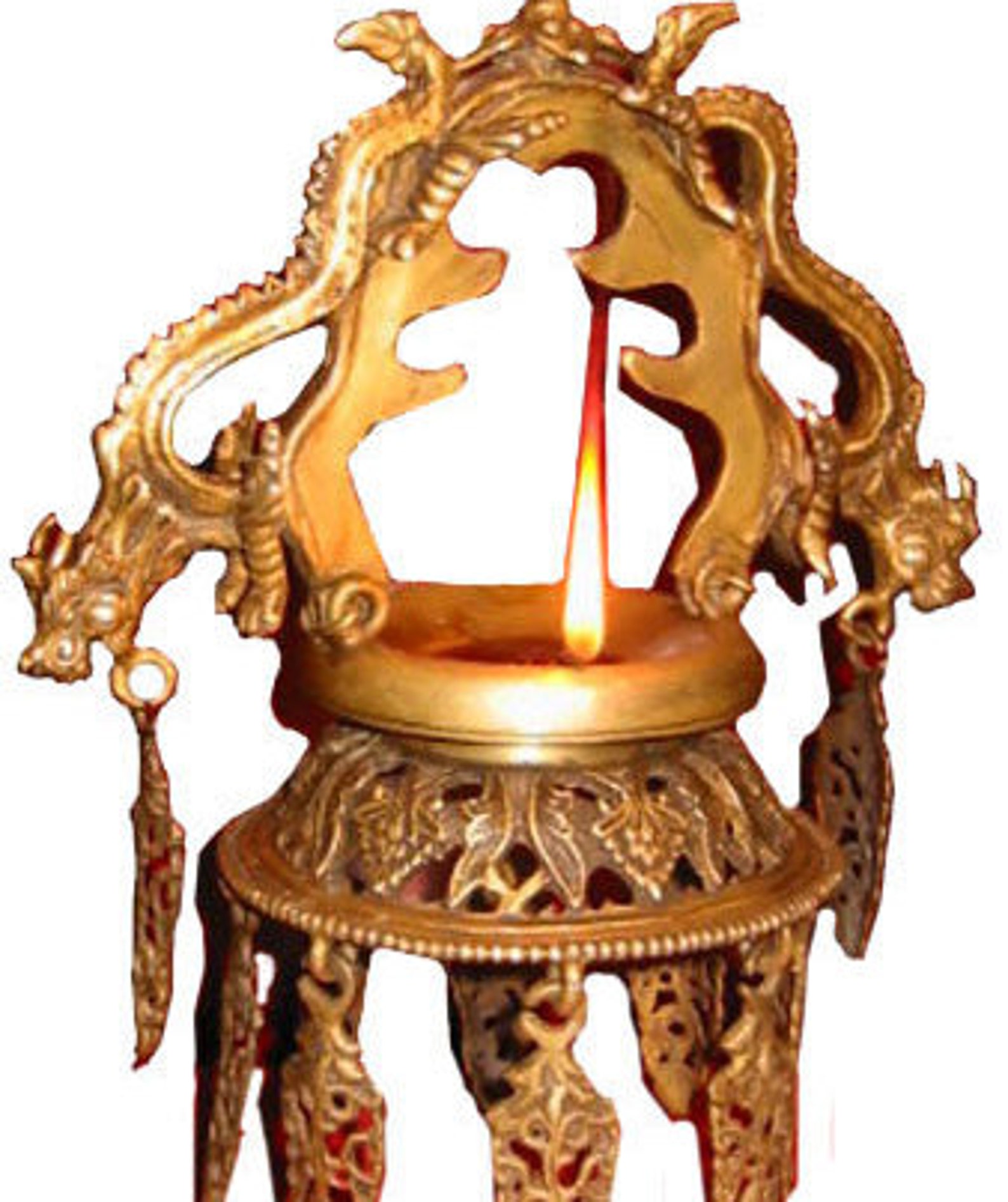 Traditional Nepali Metal Oil Lamp Etsy