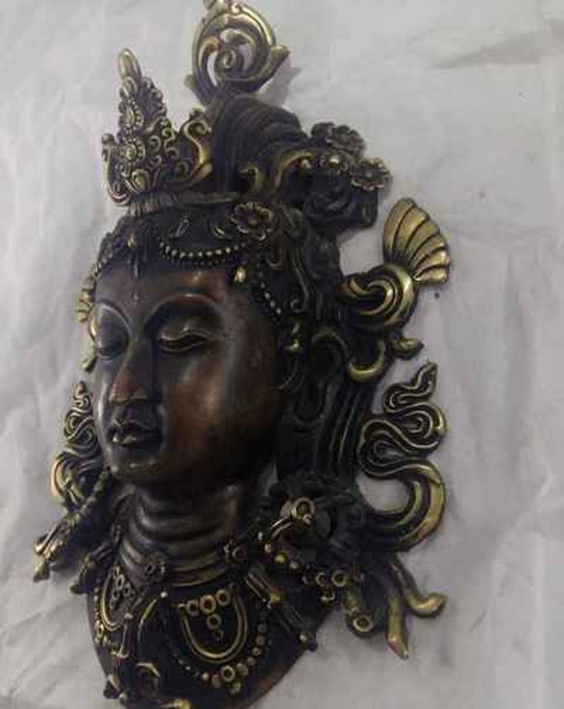 Green tara metal wall hanging