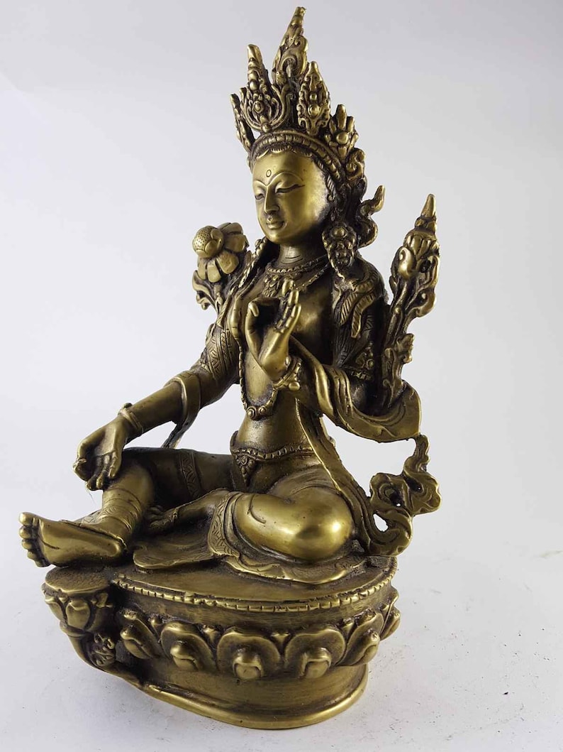 Green Tara Statue Made In Nepal Etsy