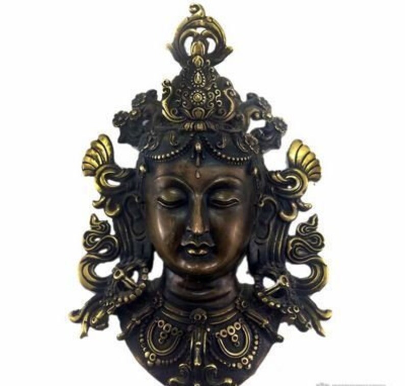 Green tara metal wall hanging