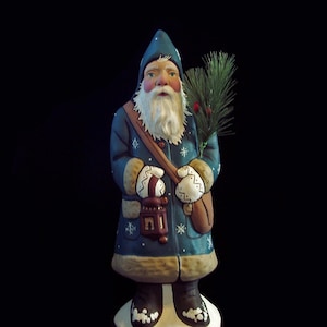Chalkware Santa, Belsnickle Santa with Lantern from mold #292
