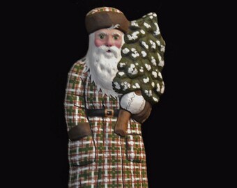 Chalkware Tartan Santa, Chocolate Mold Santa from Mold #427