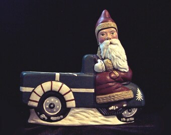 Chalkware Santa Santa Driving His Gift Truck #271