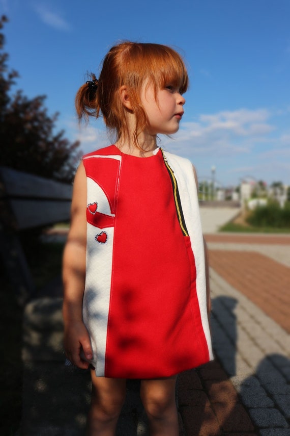 red woollen dress