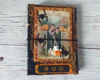 Diario basura rellenable de Halloween, diario en blanco de Halloween, diario A6 hecho a mano