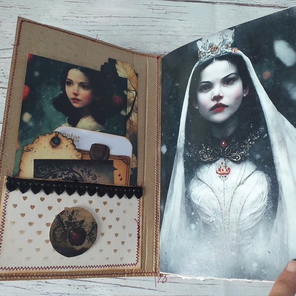 Snow White junk journal, handmade junk journal, vintage junk journal