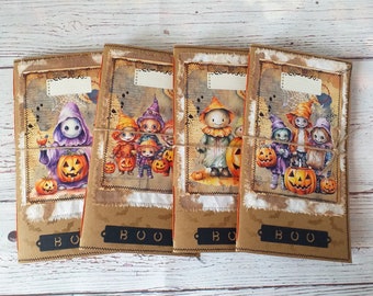 Diario basura en blanco de Halloween, diario truco o trato hecho a mano, regalo de Halloween, diarios hechos a mano