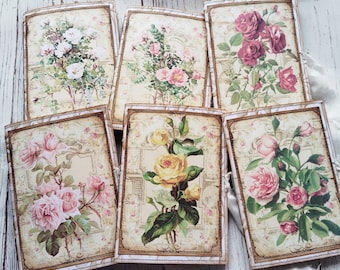 Little blank junk journal, garden journal, handmade roses junk journal, birthday gift for her