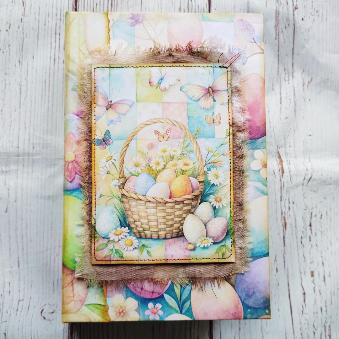 Vintage Easter Junk Journal Handmade, Easter Bunny Journal, Memory ...