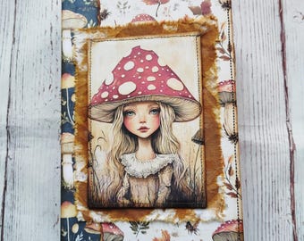 Whimsy mushroom junk journal, Fantasy junk journal handmade, Memory journal, Retro mushroom journal, Junj journal handmade