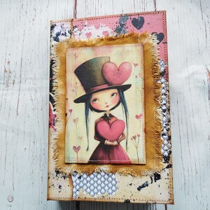Liebes-Junk-Tagebuch, skurriles Valentinstag-Junk-Tagebuch, handgemachtes Junk-Tagebuch, Valentinstag-Tagebuch, Erinnerungen-Tagebuch,
