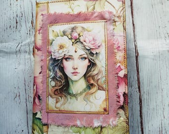 Peony junk journal, junk journal handmade, Floral journal, garden journal for women, Romantic journal