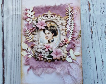 Blank shabby chic junk journal, vintage junk journal, Handmade junk journal 6x4,