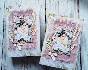 Shabby Chic Blank junk journal, handmade vintage junk journal, 6x4 junk journal