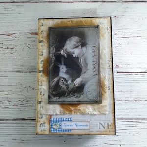 Bunny junk journal, Vintage handmade junk journal, rabbit journal, memory journal vintage, gift for women