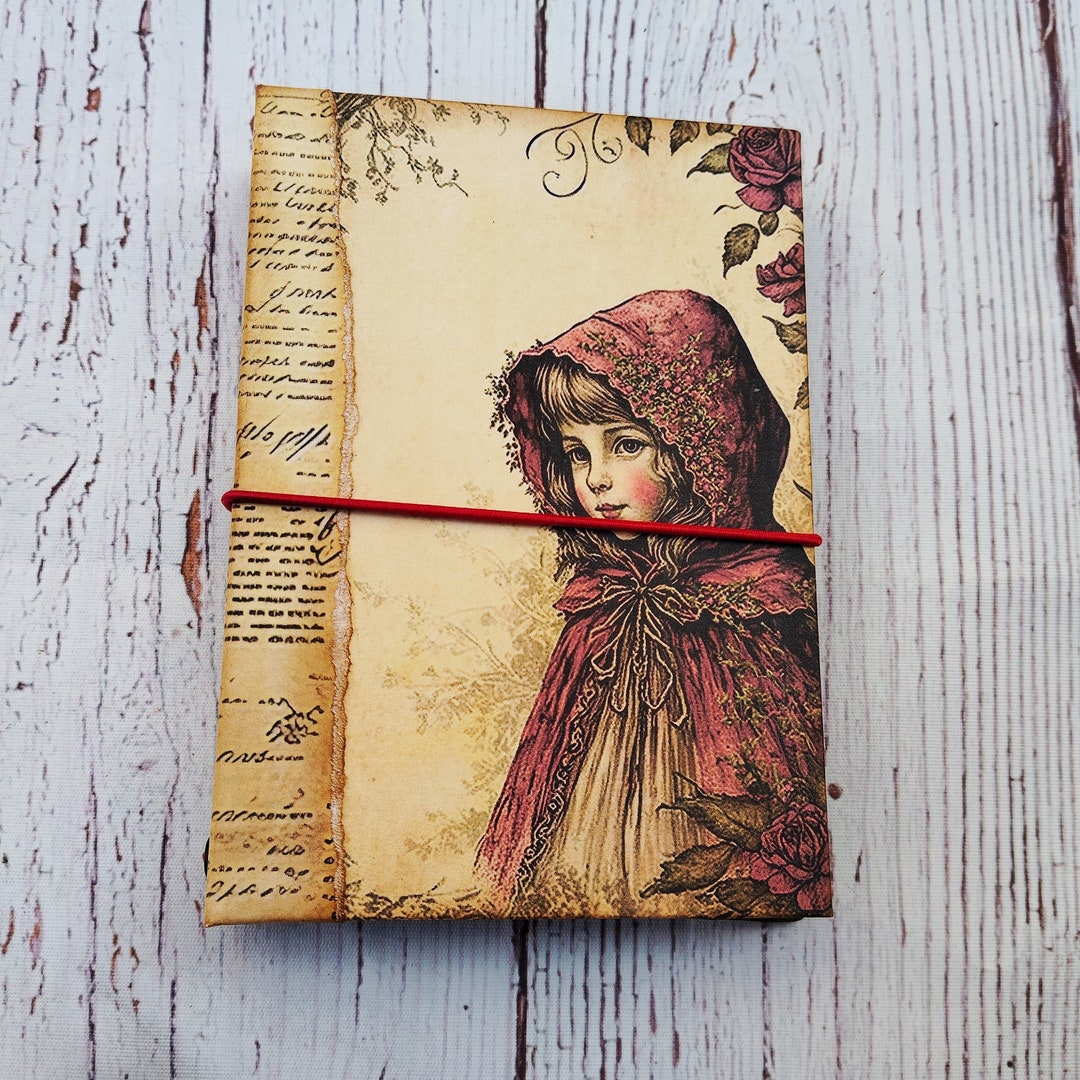 Little Red Riding Hood Vintage Handmade Refillable Journal, 6x4 Red ...